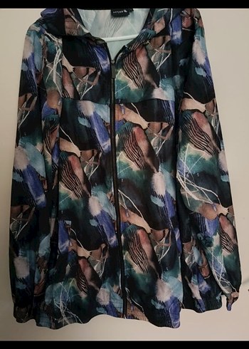 Kadın Çok Renkli Uzun kapşonlu Yağmurluk - Görsel 2