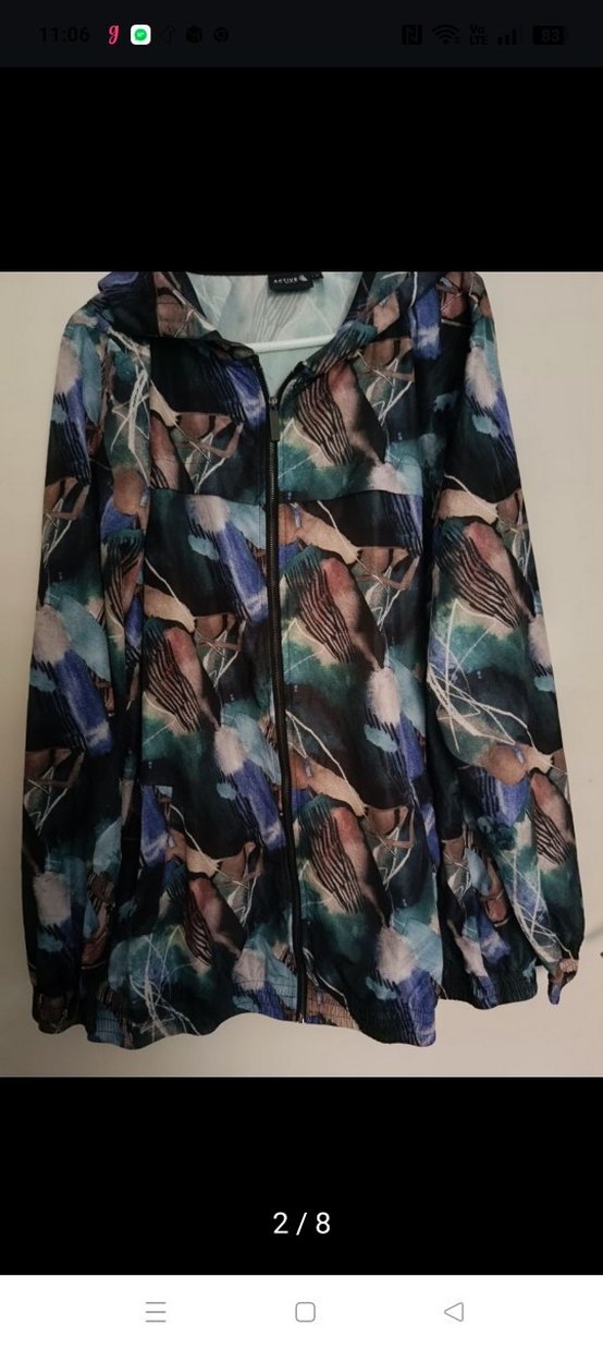 Kadın Çok Renkli Uzun  kapşonlu Yağmurluk - Görsel 2