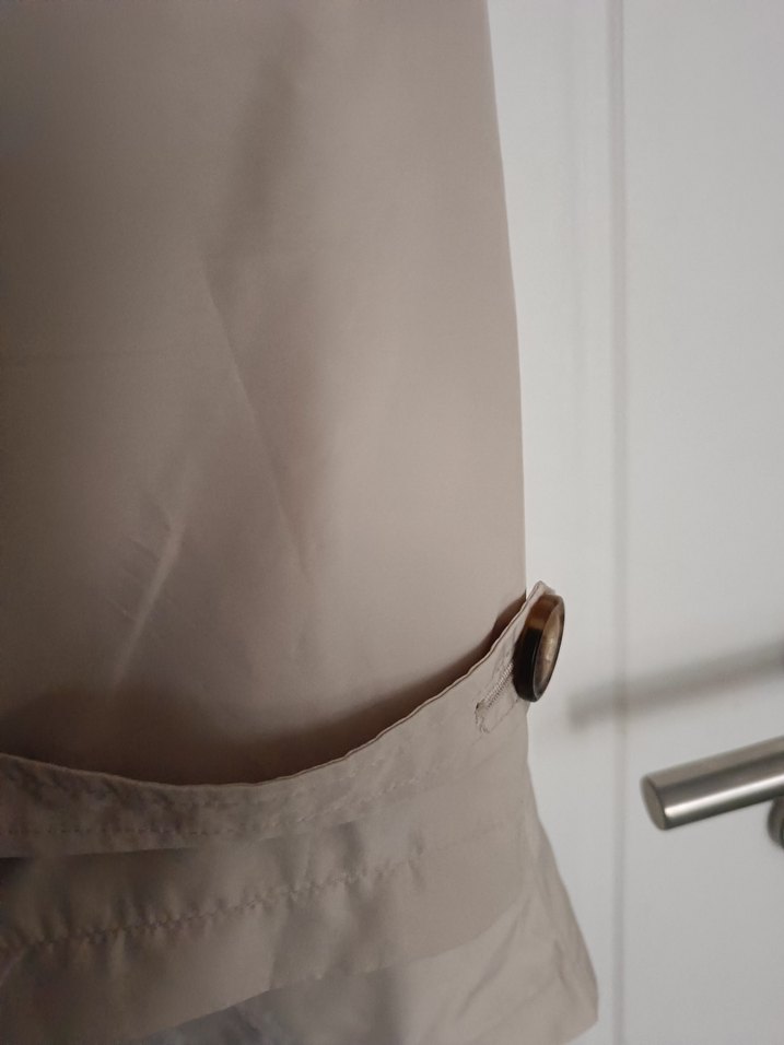 Bej Düğmeli Midi Kadın  rüzgarlık / yamurluk - Görsel 4