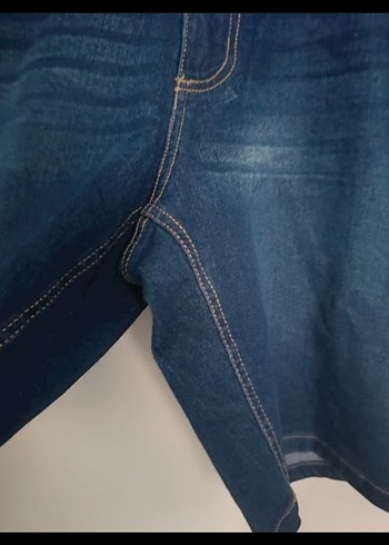 48 Beden Kadın Lacivert Bol Kesim Mini Denim Şort