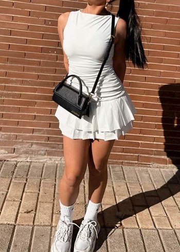 Pembe Fırfırlı pinterest elbise - Görsel 3