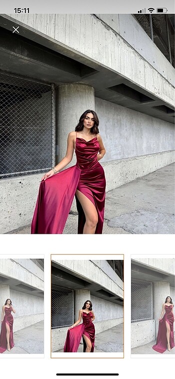 Bordo abiye elbise