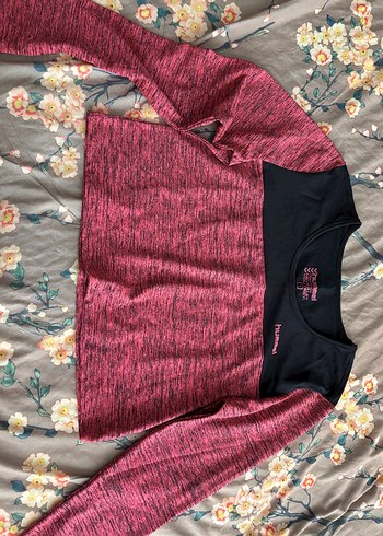 Pembe Uzun Kollu Kadın Crop Top