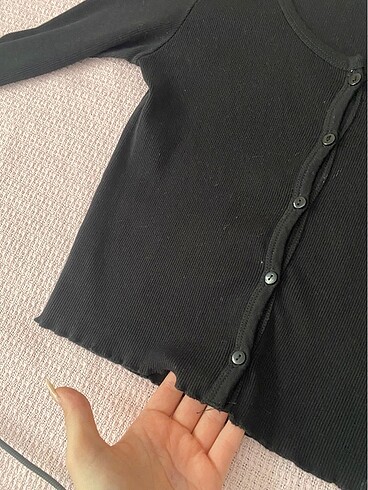 l Beden düğemeli crop