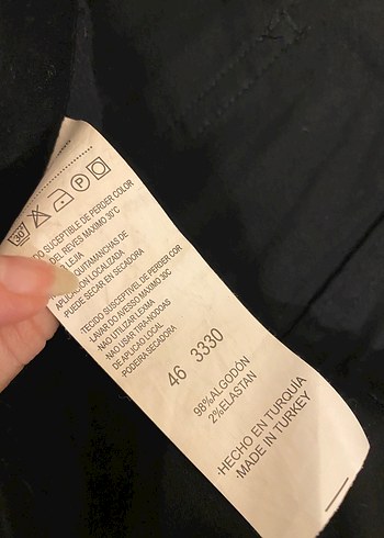 46 Beden siyah Renk Düğmeli Siyah Kadın Kumaş Pantolon
