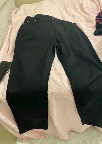 LC Waikiki Düğmeli Siyah Kadın Kumaş Pantolon