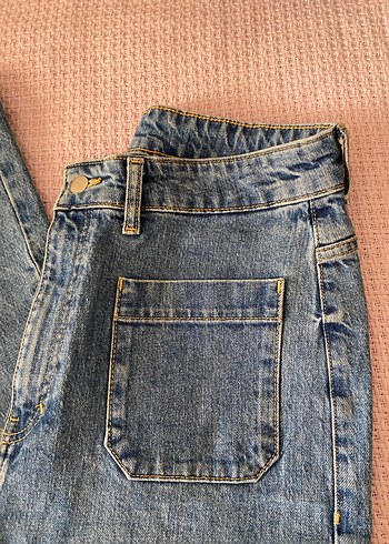 42 Beden Pastel Mavi Kadın Denim Midi Kot Pantolon