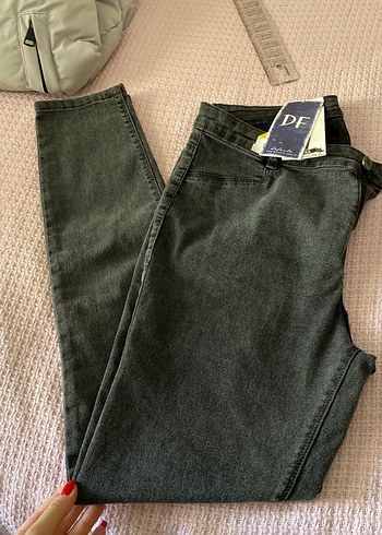 Gri Dar Kesim Midi Kot Pantolon