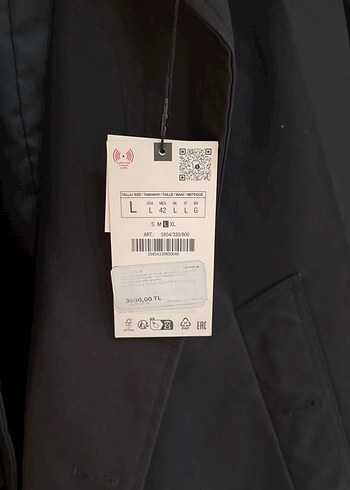 Siyah Erkek Uzun Düğmeli Kaban - Görsel 2