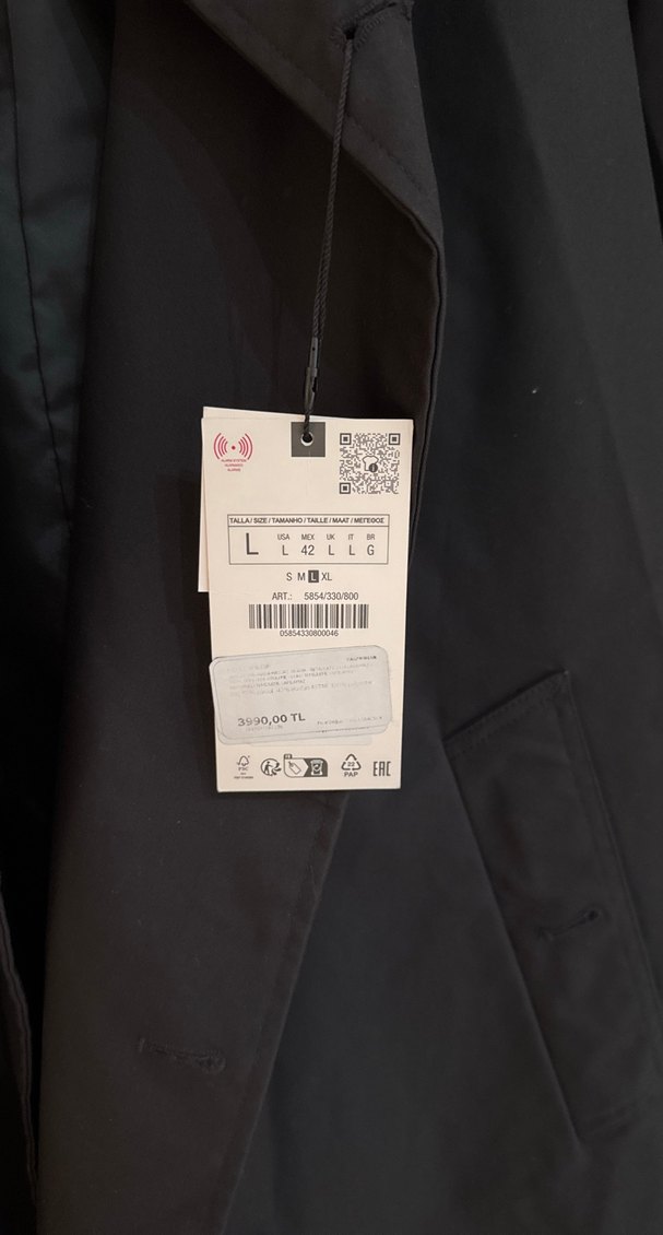 Siyah Erkek Uzun Düğmeli Kaban - Görsel 2