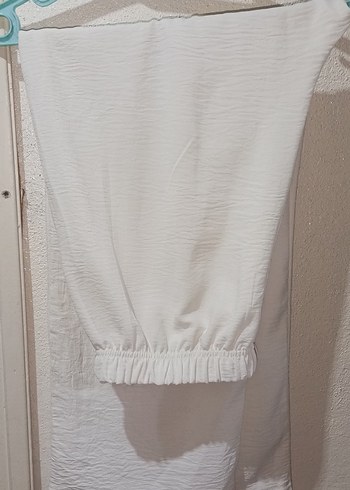 Beyaz Pilili ayrobin Kadın Pantolon