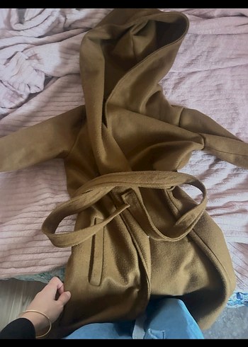 Kahverengi Kadın Süet Midi Kaban - Görsel 3