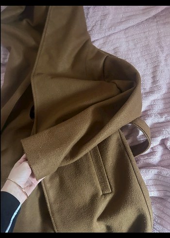 Kahverengi Kadın Süet Midi Kaban - Görsel 4