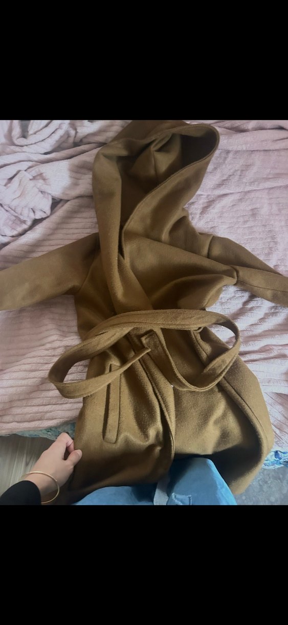 Kahverengi Kadın Süet Midi Kaban - Görsel 3