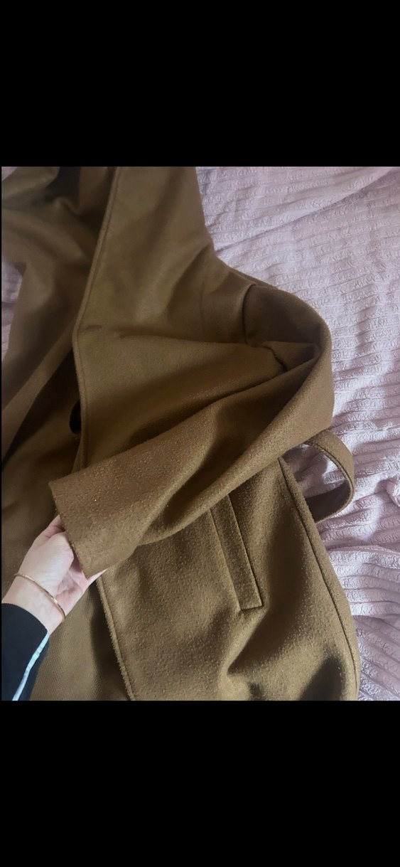 Kahverengi Kadın Süet Midi Kaban - Görsel 4