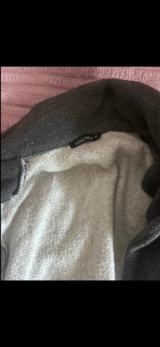 Gri Midi Kadın Keten Palto - Görsel 3