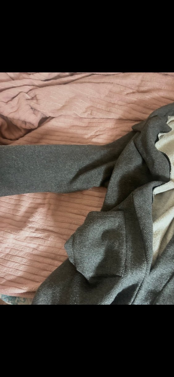 Gri Midi Kadın Keten Palto - Görsel 4