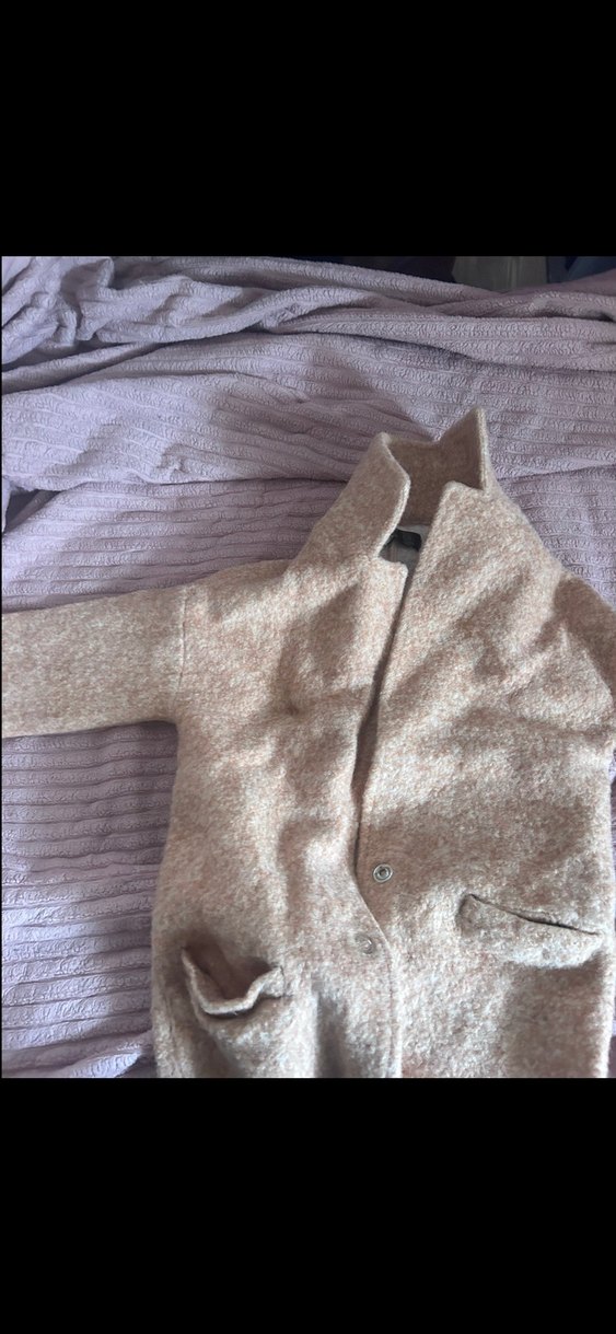 Bej Kadın Kürklü Hamile Midi Kaban - Görsel 3