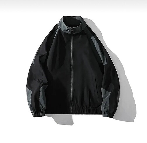 m Beden Vintage Retro Siyah-Gri Paraşüt Ceket