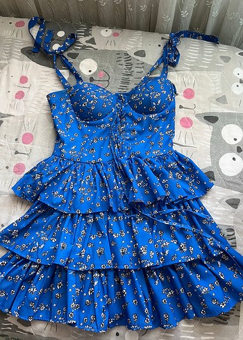 Diğer Mavi Mini Elbise