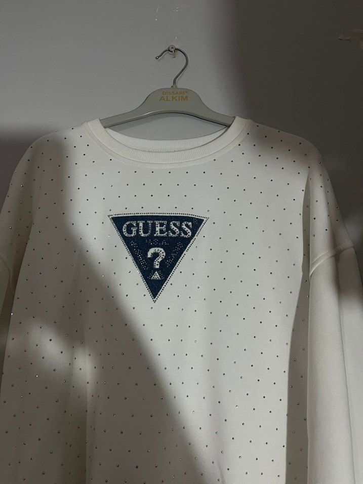 Guess Beyaz Uzun Kollu Sweatshirt - Görsel 2