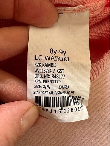 8 Yaş Beden ten rengi Renk Lc Waikiki kız çocuk triko kazak
