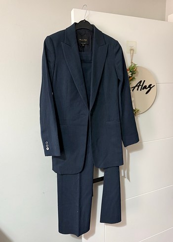 Massimo Dutti Orjinal Massimo Dutti Lacivert Oversize Takim Elbise