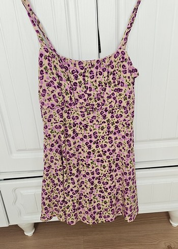 Askılı Çiçekli Elbise - Görsel 2