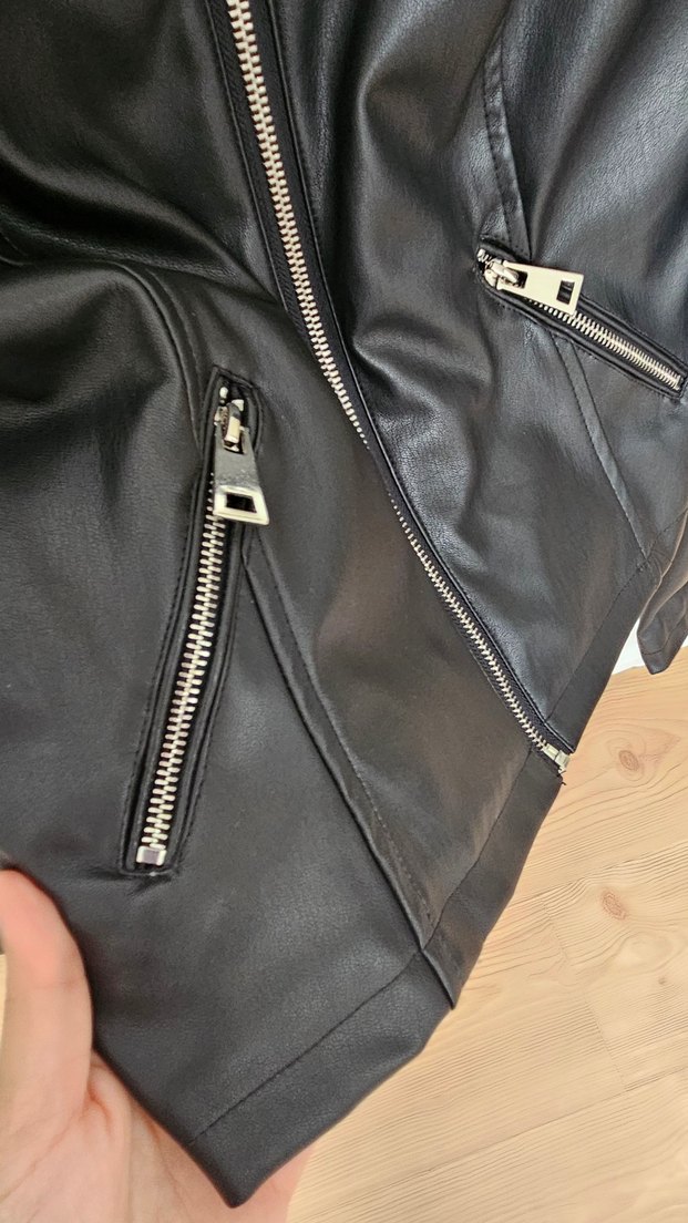 Siyah Deri Ceket Kadın - Görsel 3