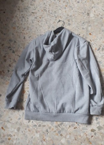 Erkek Çocuk Gri Kapüşonlu Fermuarlı Sweatshirt - Görsel 4