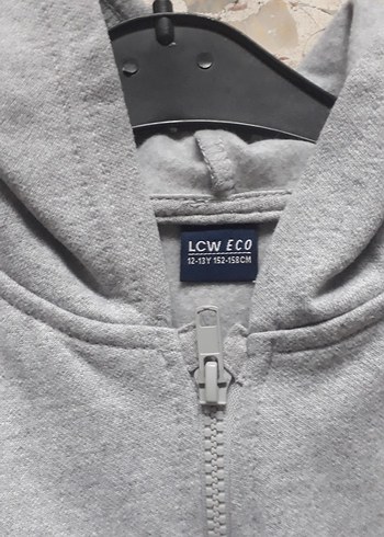 Erkek Çocuk Gri Kapüşonlu Fermuarlı Sweatshirt - Görsel 3