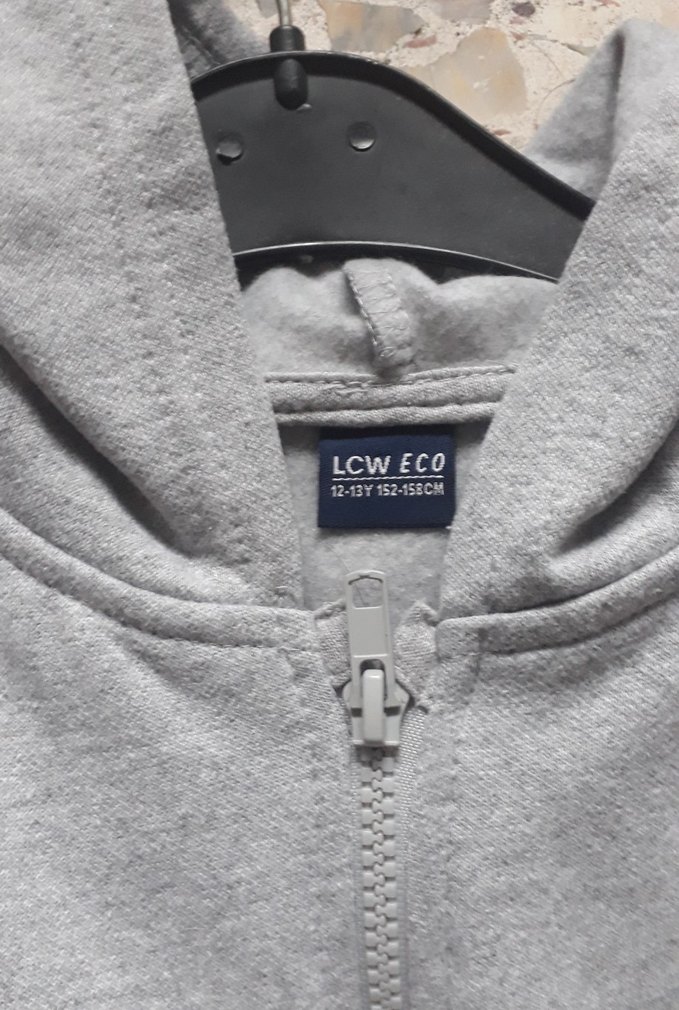 Erkek Çocuk Gri Kapüşonlu Fermuarlı Sweatshirt - Görsel 3