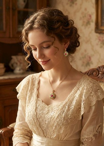 "Güneş Bahçesi" Antik Takı Seti - Görsel 2