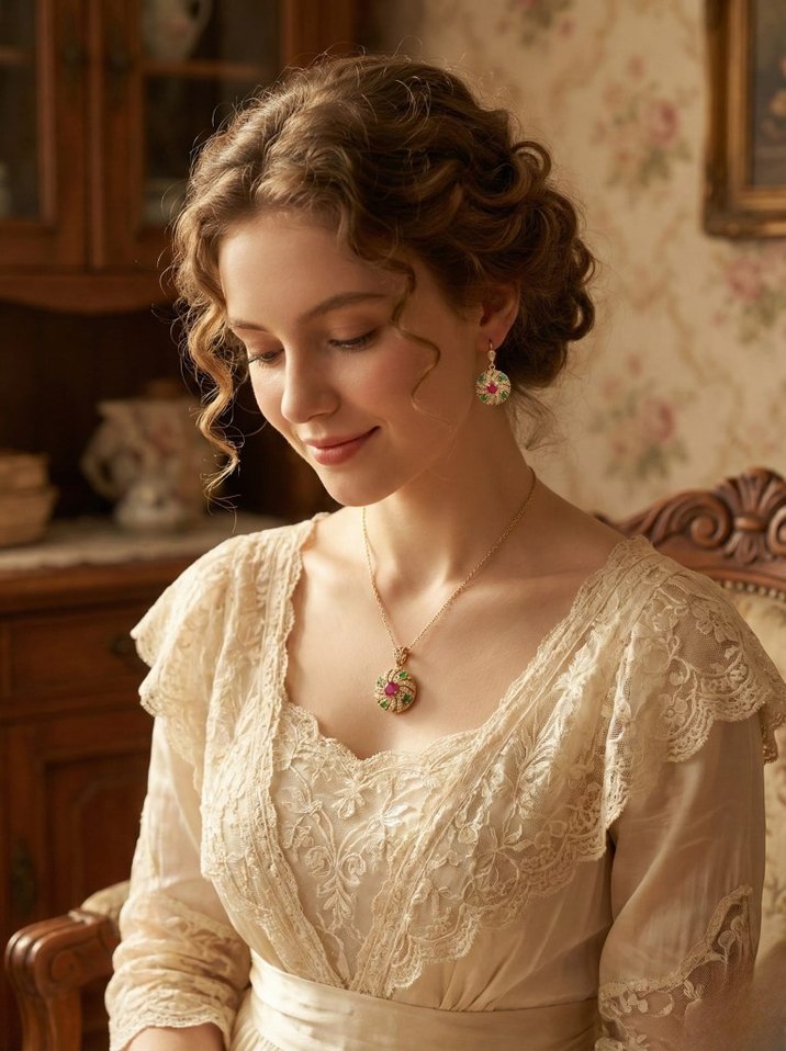 "Güneş Bahçesi" Antik Takı Seti - Görsel 2