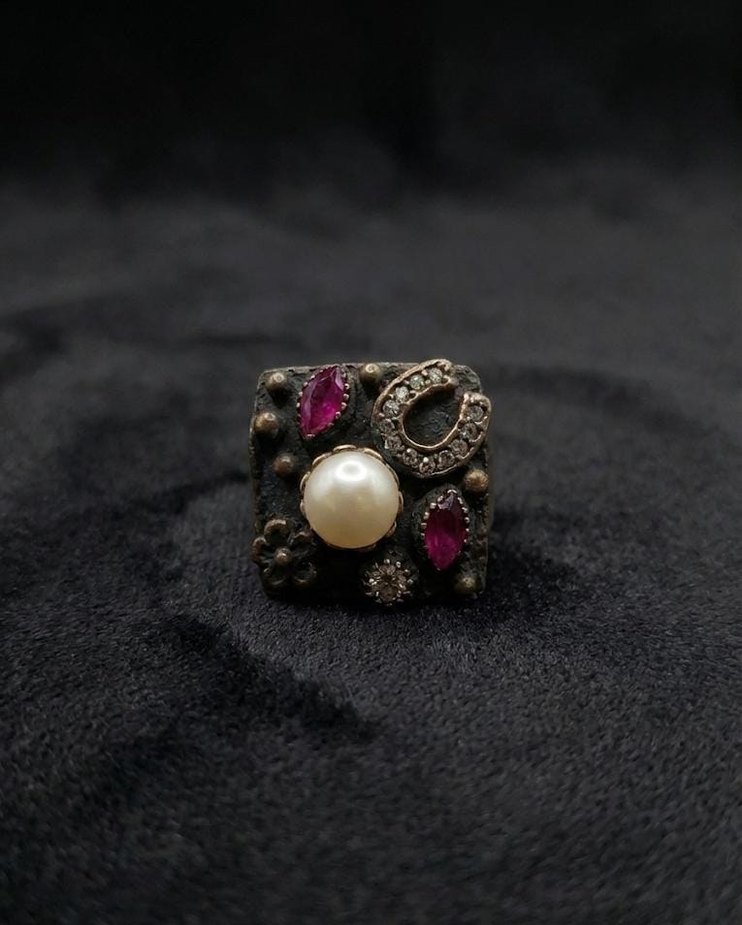 "Gecenin Saklı Kehaneti" Vintage Yüzük - 17 Numara - Görsel 3