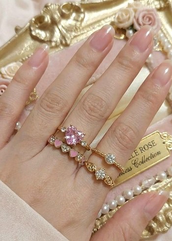 Prenses Serisi: Gül Pembe Masallar 4lü Yüzük Seti (8 No) - Görsel 2