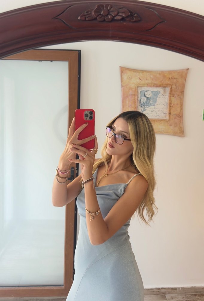 Mavi simli Uzun Elbise - Görsel 3