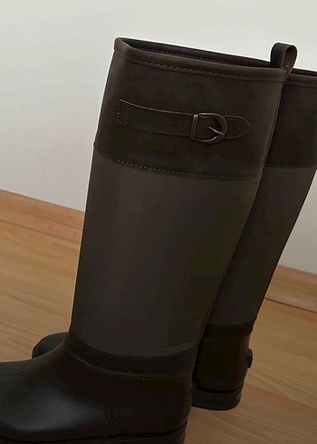 Kahverengi Tokalı Dizüstü Kadın Çizme - Görsel 2