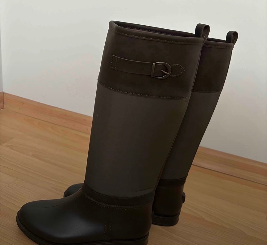 Kahverengi Tokalı Dizüstü Kadın Çizme - Görsel 2