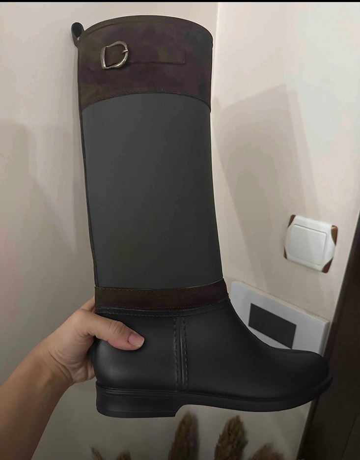 Kahverengi Tokalı Dizüstü Kadın Çizme - Görsel 4