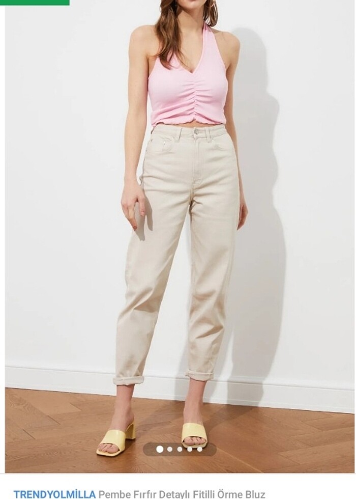 pembe detaylı bluz - Görsel 2