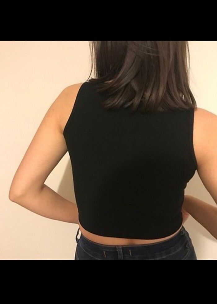 crop top siyah - Görsel 2