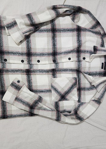 Erkek Bej Gri Kareli Pamuklu oduncu gömlek - Görsel 4