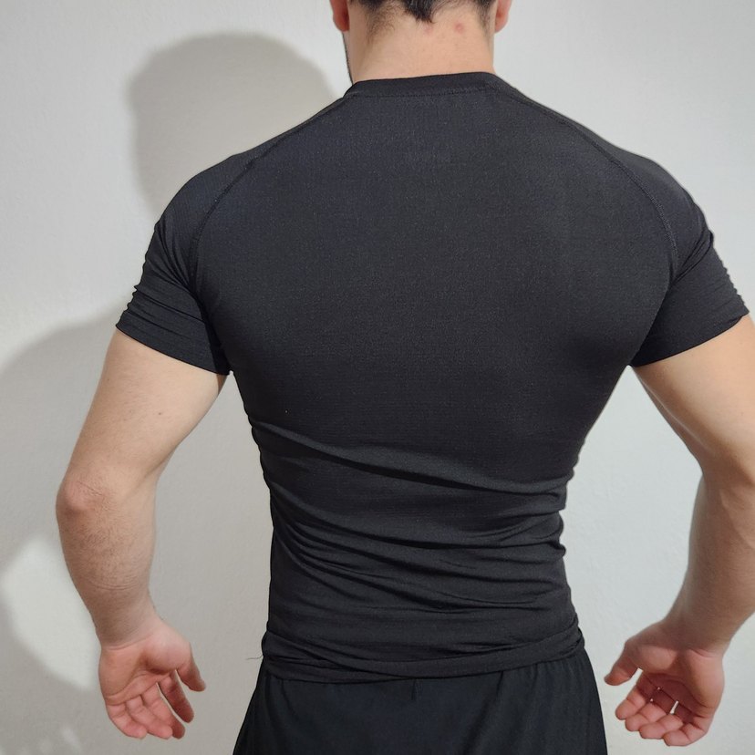 Erkek Siyah Baskılı Fit tişört - Görsel 2