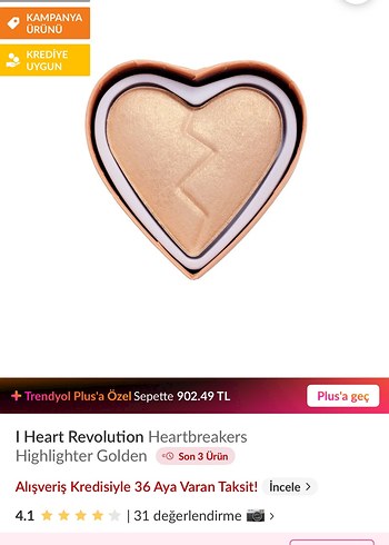 I Heart Revolution Heartbreakers Golden Highlighter
