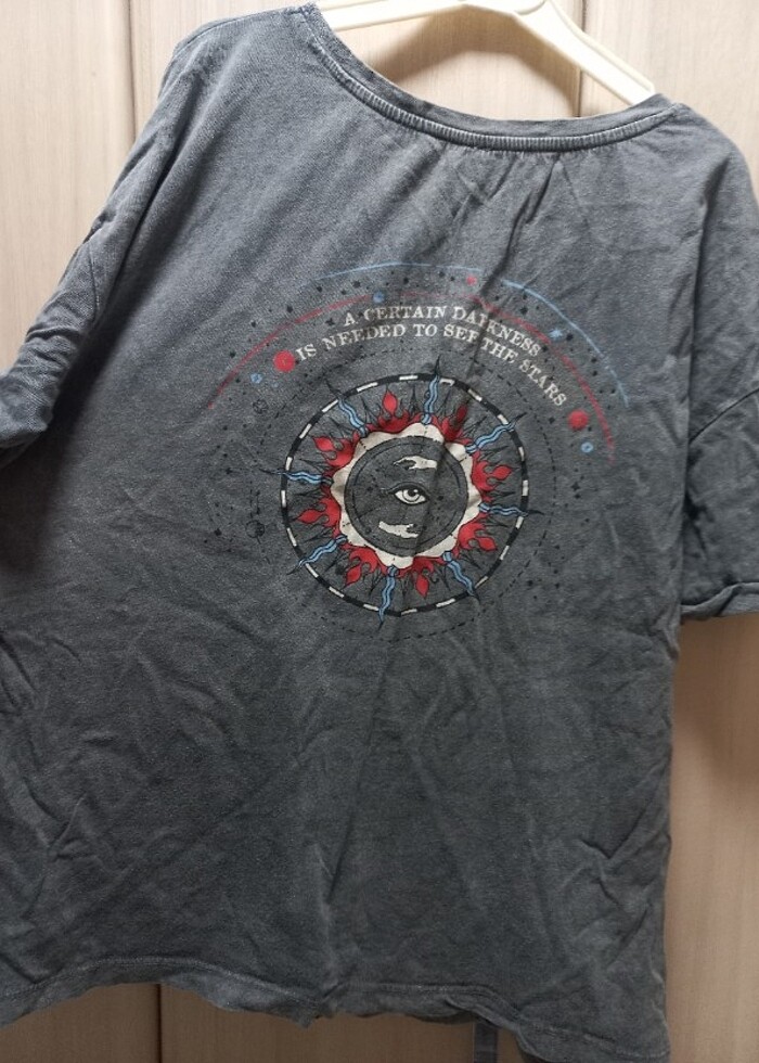 Oversize arkası baskılı tshirt - Görsel 2