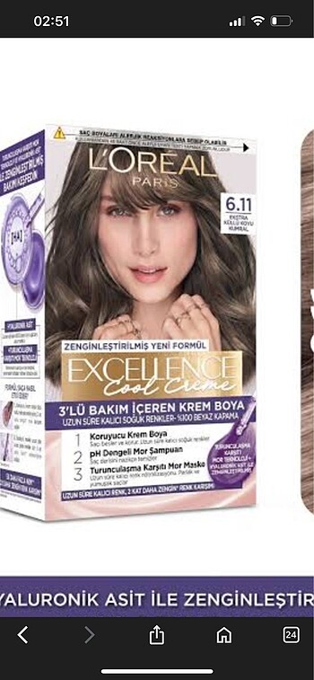 2 KUTU Loreal 6.11 ekstra koyu kumral