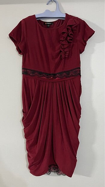 BORDO ELBİSE 44 XXL 1 METRE MİNİ