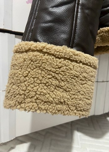 Kahverengi Kürklü Deri Kadın Mont - Görsel 4