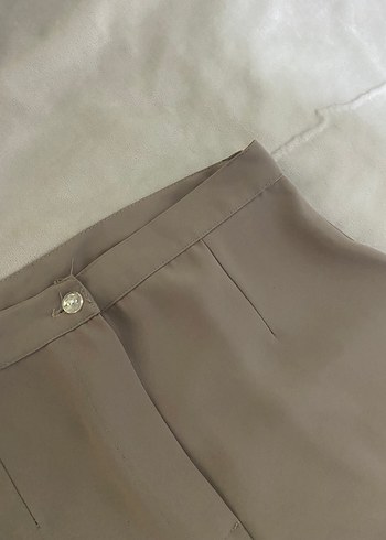 Bej Midi Kadın Kumaş Pantolon - Görsel 2